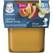 (Pack of 16) Gerber 2nd Foods Apricot Mixed Fruit, 4 oz Tubs