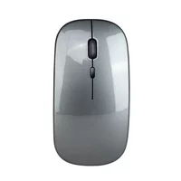 Hxsj Wireless 2.4G Mouse Ultra-Thin Silent Mouse Portable And Sleek Mice Rechargeable Mouse 10M/33Ft Wireless Transmission (Gray)