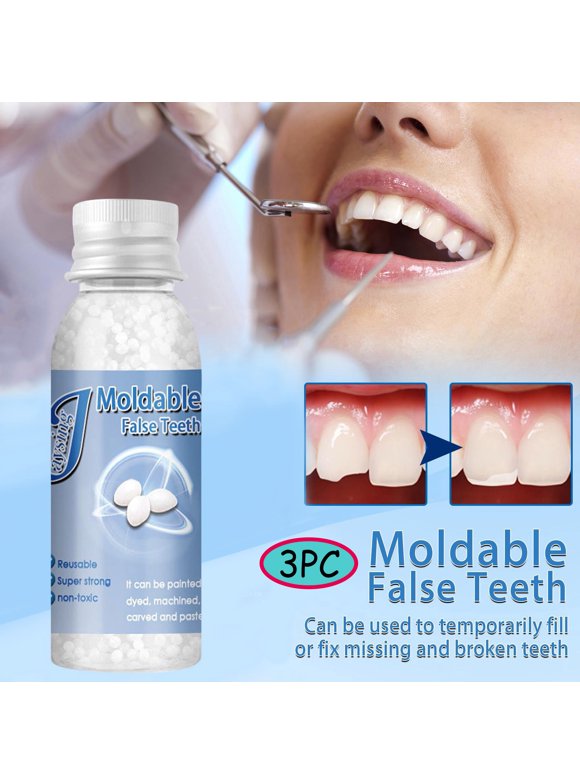 Cotonie Tooth Repair Granules Temporary Tooth Repair Kit Thermal Beads Teeth Repair Kit Reusable 3PC