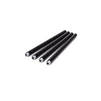 HSS Wire Shelving 12" Extension Pole, 1" Pole Diameter, 1.2 mm Pole Thickness, Black, 4-PACK
