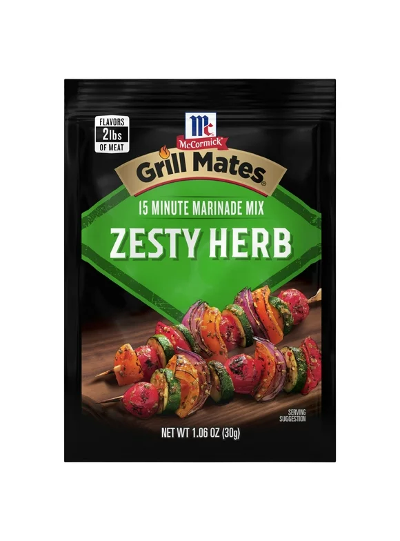 McCormick Grill Mates Zesty Herb Marinade Seasoning Mix, 1.06 oz Envelope
