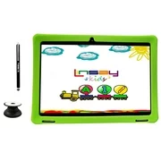 LINSAY 10.1 inch Kids tablets 2GB RAM 32GB Android 10 WiFi Tablet for kids, Camera, Apps, Games, Learning Tab for Children with Green Kid Defender Case, Pop Holder and Pen Stylus