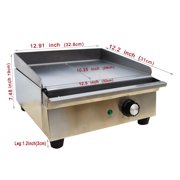 TECHTONGDA Commercial Home Electric Countertop Flat Cooking Griddle Grill Stainless Steel