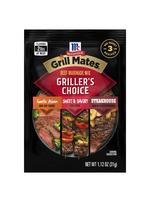 McCormick Grill Mates Griller's Choice Beef Marinade Mix, 1.12 oz Envelope