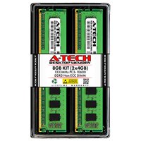 A-Tech Components A-Tech 8Gb (2X4Gb) Ddr3 1333Mhz Dimm Pc3-10600 Udimm Non-Ecc Cl9 240-Pin Desktop Computer Ram Memory Upgrade Kit Internal_Memory