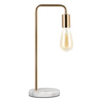 Haitral Edison Industrial Modern Table Reading Lamp with Marble Base - Gold