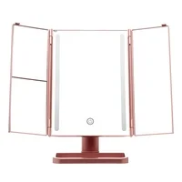 Onyx Professional LED Mirror with In-Base Storage and Magnifying Mirror,ROSE GOLD