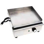 INTSUPERMAI Commercial Countertop Flat Cooking Griddle Electric Snack Grill Temperature Control Stainless steel