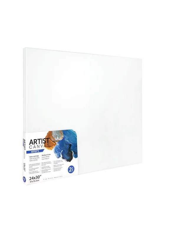 Artist Stretched Canvas, 100% Cotton Acid Free White Canvas, 24"X30", 2 Pieces