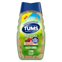 Tums Naturals Ultra Strength Chewable Antacid Tablets for Heartburn Relief, 190 Count