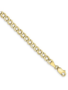 10k Yellow Gold 4.3mm Curb Link Bracelet Chain 7 Inch