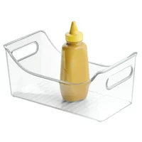 InterDesign Clear Fridge Binz Portable Condiment Caddy Organizer, 11.18" x 5.66"   x 5.00"