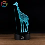 3D Optical Illusion Night Light - 7 LED Color Changing Lamp - Giraffe