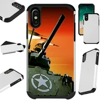 Compatible With Apple iPhone XS Max 6.5" Case Hybrid TPU Fusion Phone Cover (War Tank)