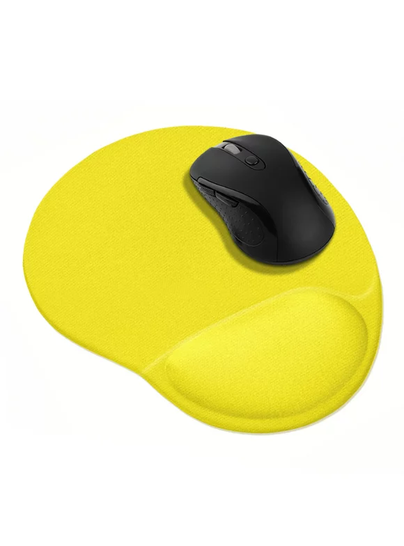 WIRESTER Mouse Pad Wrist Rest Support Cushion, Solid Yellow