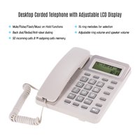 GoolRC Desktop Corded Landline Phone Fixed Telephone with LCD Display Mute/ Pause/ Hold/ Flash/ Redial/ Hands Free/ Calculator Functions for Home Hotel Office Bank Call Center