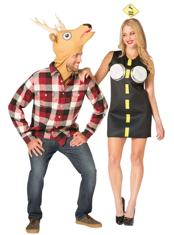 Rasta Imposta Deer in Headlights Couples Halloween Costume, One Size Fits Most Adults