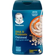 Gerber DHA & Probiotic Oatmeal Baby Cereal 8 oz. (Pack of 6)