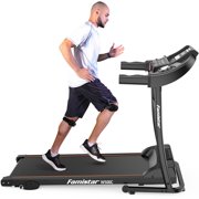Famistar W500C Electric Folding Treadmill with Heart Pulse System/ Low Noise Electric Running Training Fitness Treadmill - Built-in MP3 Speaker, LED Display, 12 Preset Programs, 2 Knee Straps As Gift