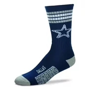 Dallas Cowboys For Bare Feet 4-Stripe Deuce Team Color Performance Crew Socks