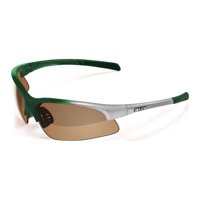Maxx Domain Sport Golf Motorcycle Riding Sunglasses Green Silver with High Definition Amber Lens