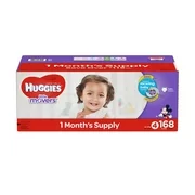 Huggies Little Movers Diapers Size 4 - 168 ct. ( Weight 22- 37 lbs.) - Bulk Qty, Free Shipping - Comfortable, Soft, No leaking & Good nite Diapers