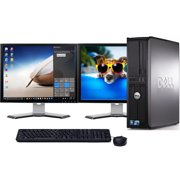 Dell Optiplex Desktop Computer 10 Intel Core 2 Duo Processor 8GB RAM 1TB Hard Drive DVD Wifi with Dual 19" LCD's Keyboard and Mouse-Refurbished