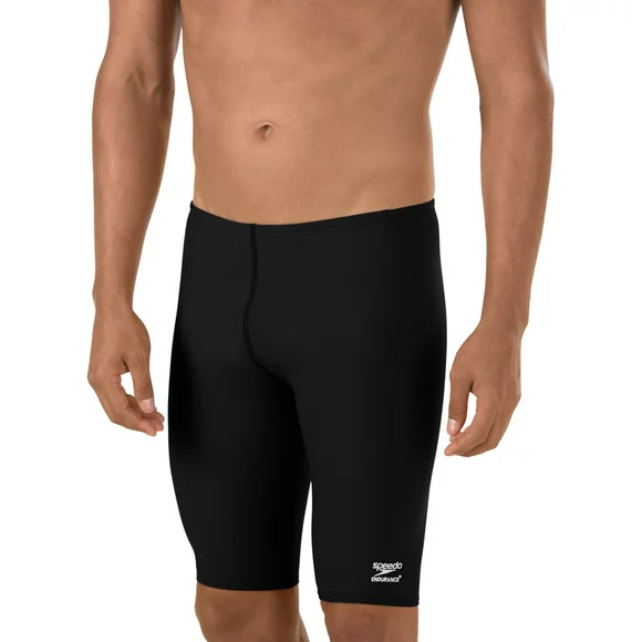 Speedo Boys' Jammer Swimsuit - Endurance- Polyester Solid, Speedo Black, Size 28