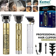 Hair Clippers Beard Trimmer for Men,Electric Cordless Rechargeable Grooming Hair Cutting Kits T-Blade Blade Shaver with 4 Guide Combs Cutting Kits for Family Use Home Daily Use Barbers(Gold)
