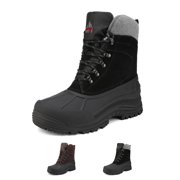 Nortiv 8 Mens Winter Insulated Waterproof Snow Boots Rugged Winter Outdoor Hiking Boots Terrex-1M Black Size 13