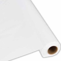 40"W Plastic Table Cover, 250' Roll, White
