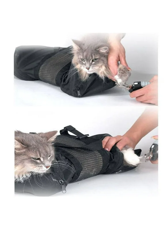 SUPERHOMUSE Pet Supply Multi-functional Grooming Bag Restraint Bag Cats Nail Clipping Cleaning Grooming Bag
