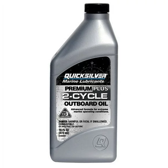 Quicksilver Premium Plus 2-Cycle Marine Motor Oil, TC-W3, 16 oz