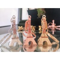 12 Pieces Eiffel Tower Keyring Retro Adornment French Souvenirs Keychain