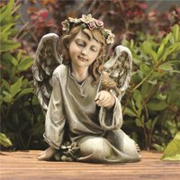 Napco 19930 Sitting Angel with Bird Figure