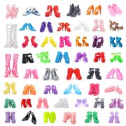Doublewood Doublewood 50Pairs 11.5" Fashion Doll Shoes Replacement Different Assorted Colors High Heel Shoes Doll Boots Flat Shoes Set Replacement For 11.5 Inch Doll Toys_And_Games