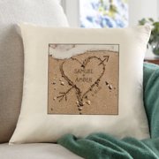 Personalized Heart in Sand Throw Pillow