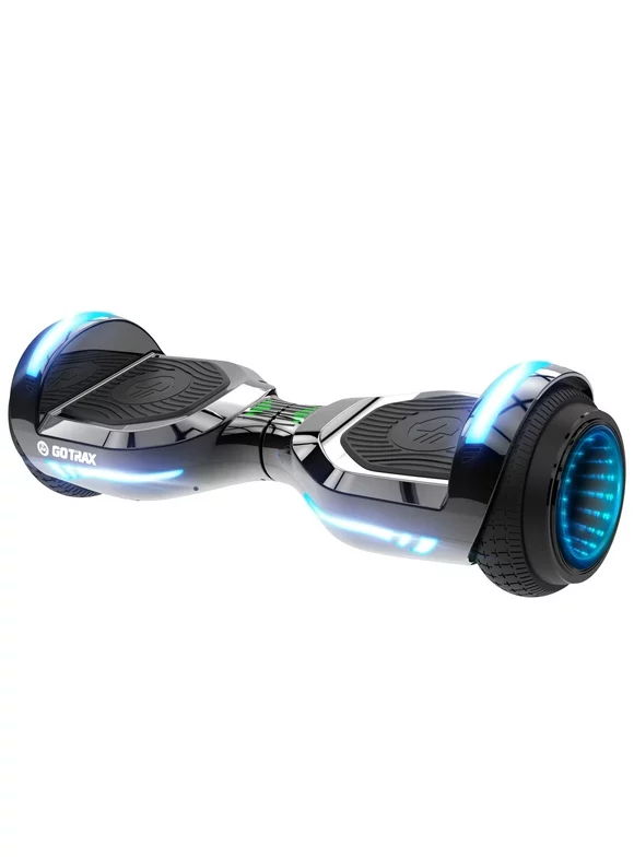 Gotrax GLIDE PRO Bluetooth Hoverboard, 6.5" Wheels and 7 Colors Lights Self Balancing Scooters for 44-176lbs Kids Adults Silver