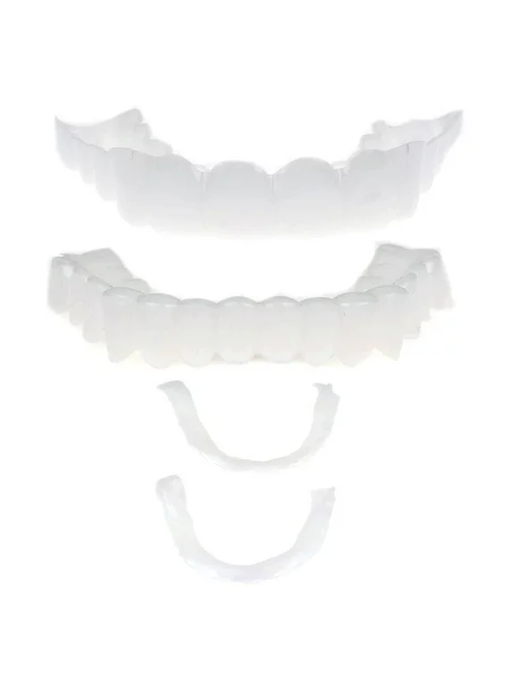 Silicone Teeth Braces Reusable Top Bottom Fake Tooth Retainer Mouth Guard Straightening Cover Adults Personal Health Care