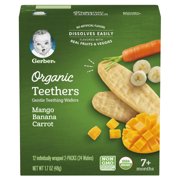 Gerber Organic Teethers Mango Banana Carrot 12 Count Box (Pack of 6)