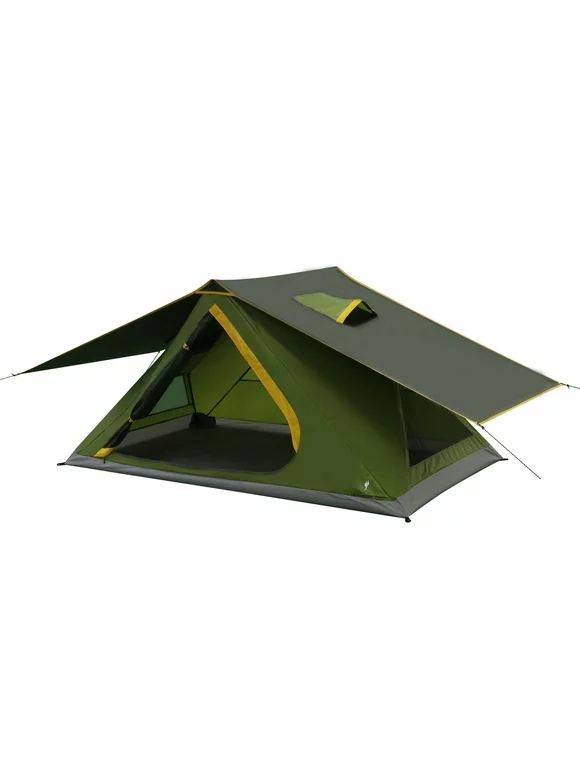 Ozark Trail 2-Person Pop up Instant Hub Tent, Green, Dimensions: 57.48"x88.58"x51.18", 7.5 lbs.