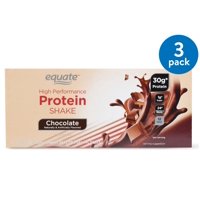 Equate High Performance Protein Shake, Chocolate, 30g Protein, 11 Fl Oz, 12 Ct