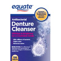 Equate Antibacterial Denture Cleanser Tablets, 126 count