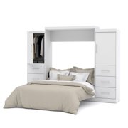 Atlin Designs 115" Queen Wall Bed Kit with Two 3 Drawer Set in White