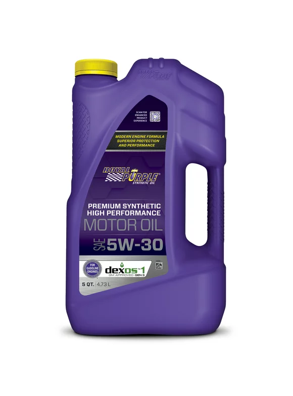 Royal Purple High Performance Motor Oil 5W-30 Premium Synthetic Motor Oil, 5 Quarts