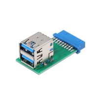 Dual USB 3.0 Type-A Female to Motherboard Adapter Card 20Pin/19Pin Header