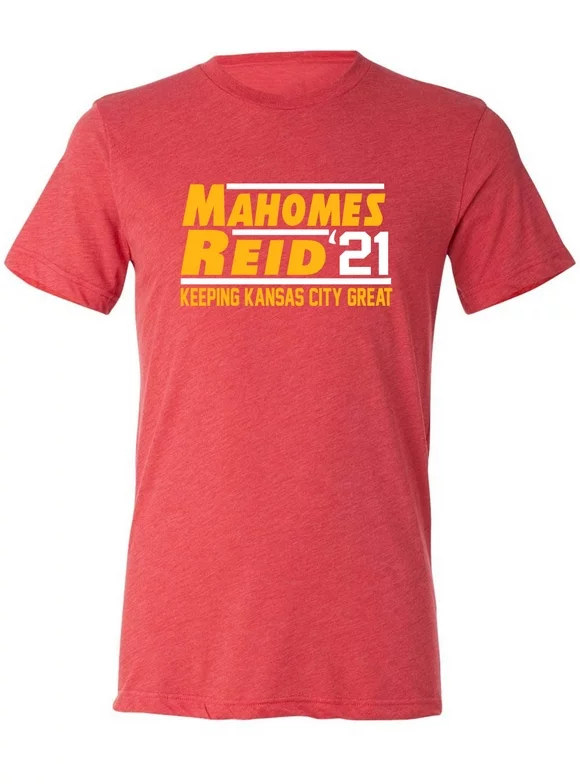 TRIBLEND Kansas City Patrick Mahomes Andy Reid 21 Champs T-Shirt LARGE