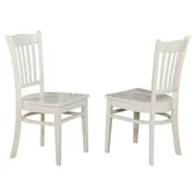 Set of 2 Chairs GRC-WHI-W Groton Dining Chair With Wood Seat In Linen White Finish