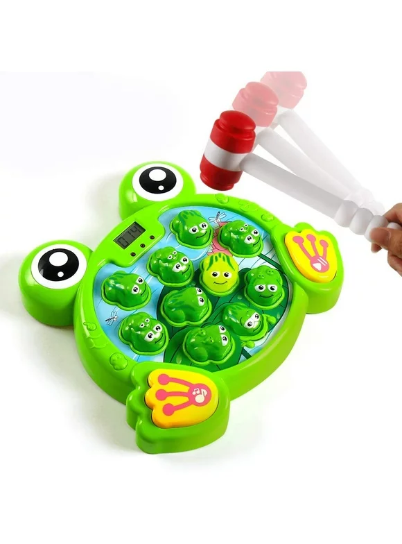 Whack a Frog Pounding Game, Developmental Toddlers Toys for 3 4 5 6 7,2 Year Old Boys & Girls Gift, Helps Fine Motor Skills