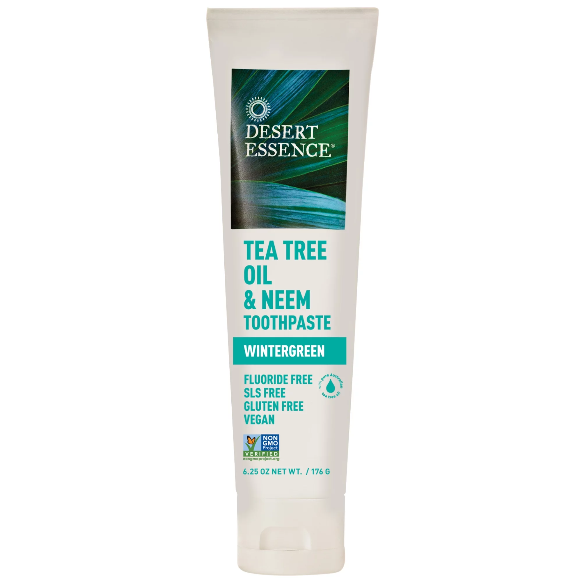 Desert Essence Natural Tea Tree Oil & Neem Toothpaste Wintergreen 6.4 oz Paste
